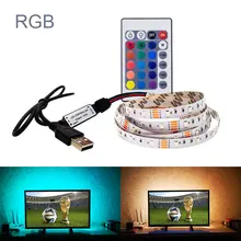 RGB 5V USB силовая Светодиодная лента светильник 3528 SMD HD ТВ Настольный ПК экран подсветка и косой светильник не водонепроницаемый 0,5 м 1 м 2 м 3 м 4 м 5 м