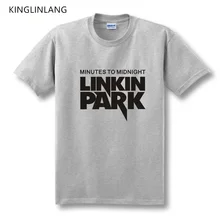 KINGLINLANG summer men and women T-Shirts round neck prints Linkin Park Lincoln Park loose t-shirt short-sleeved cotton t shirt