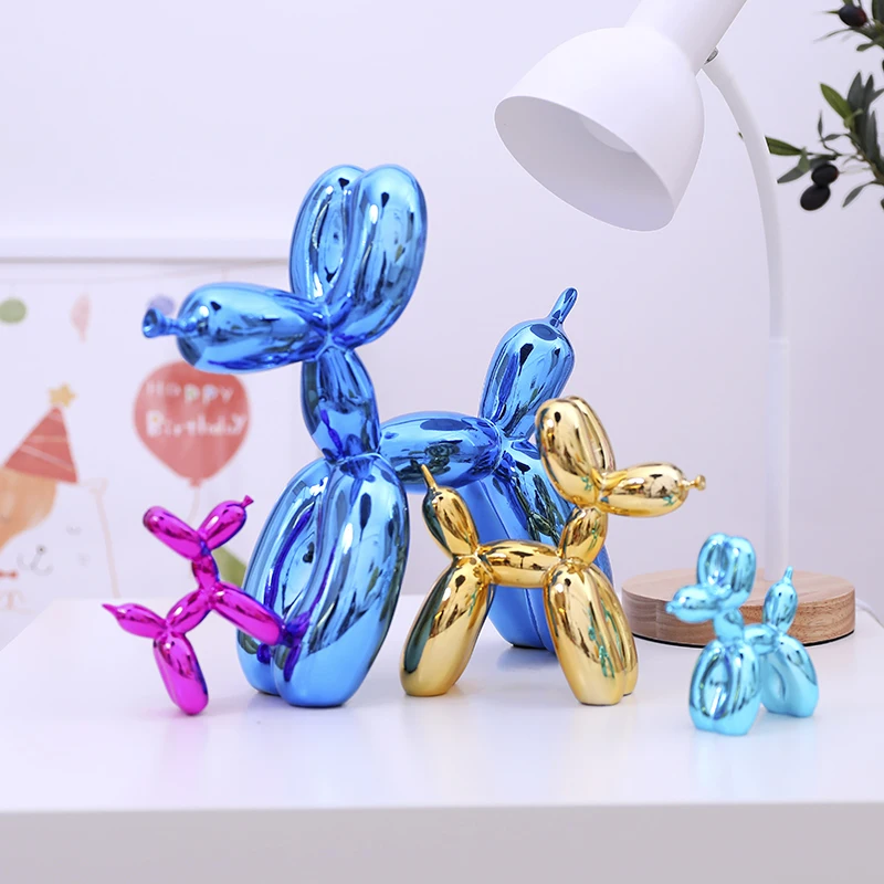Jeff Koons Shiny Balloon Dog Abstract Crafts Resin Statue Home Decor Art Sculpture Wedding Decoration