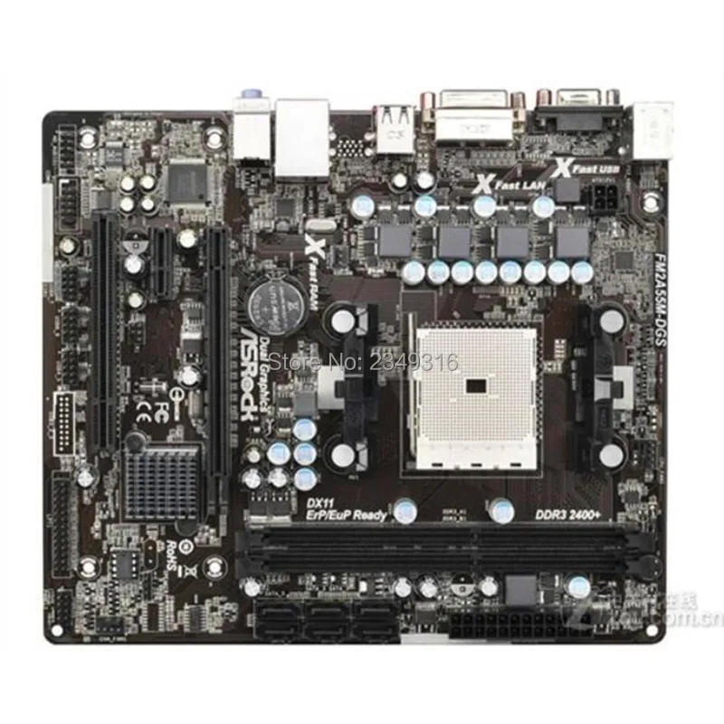 Cheap  For ASRock FM2A55M-DGS Original Used Desktop Motherboard A55 Socket FM2 SATA2 USB2.0