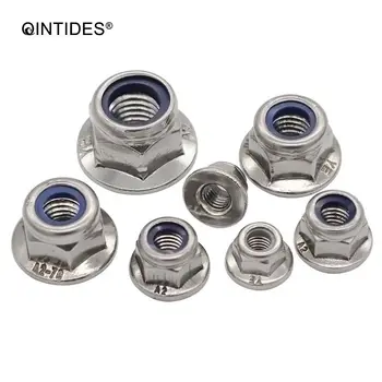 

QINTIDES M3 M4 M5 M6 M8 M10 M12 Prevailing torque type hexagon nuts with flange and with non-metallic insert Flange nuts