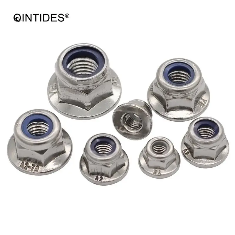 Шестигранные Гайки QINTIDES M3 M4 M5 M6 M8 M10 M12 с фланцевым соединением и неметаллическими