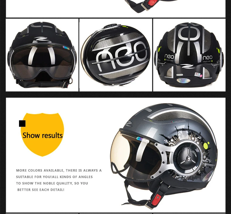 ZEUS тайваньский мотоциклетный шлем motocorss jet retro3/4 half helmet218C