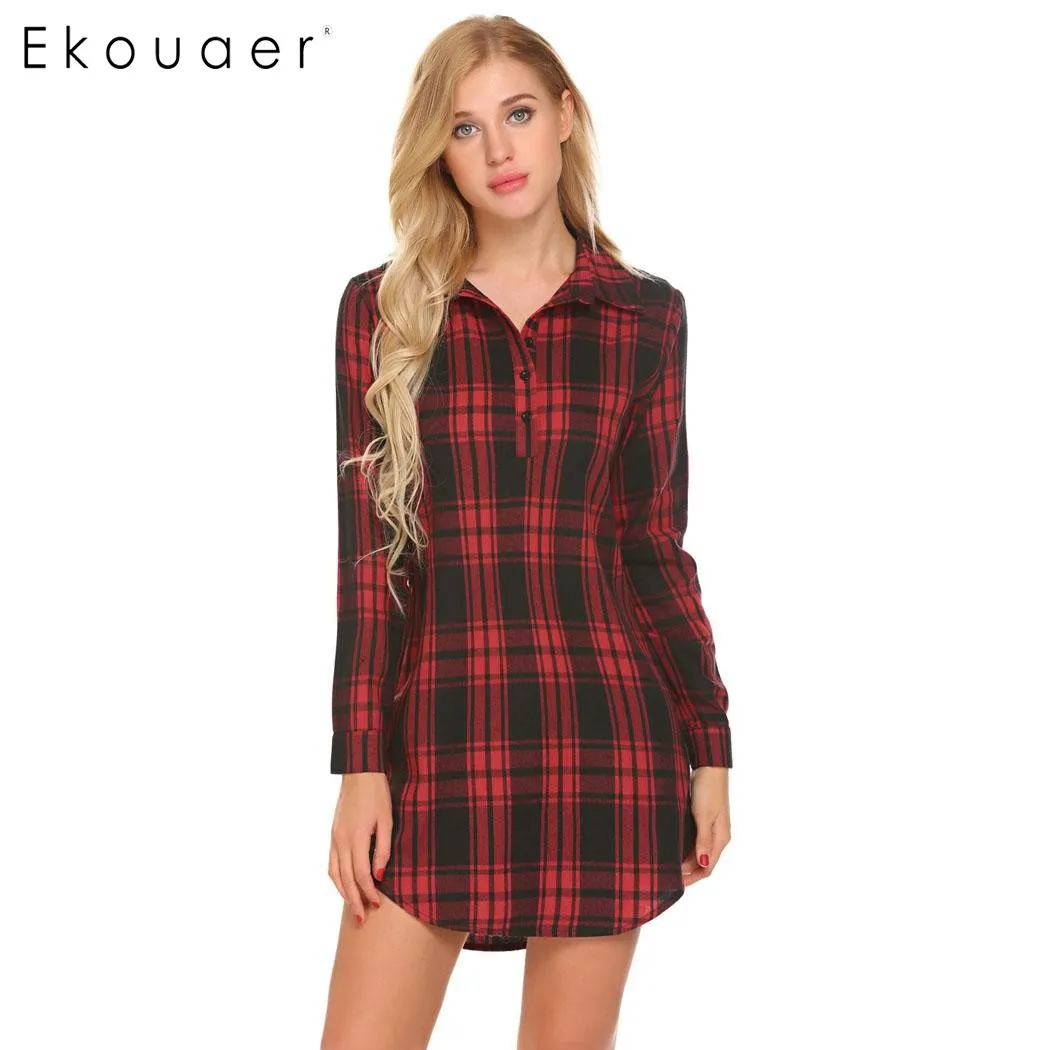 plaid sleep dress