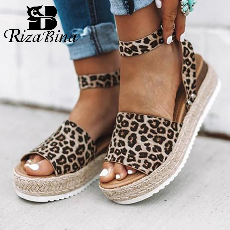 

RizaBina Size 35-43 Women High Heel Sandals Fashion Open Toe Summer Shoes Women Buckle Party Office Lady Platform Footwear