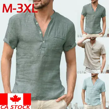 

camisa Summer Men's shirt Casual Blouse Cotton Linen Shirt Loose Tops Short Sleeve Shirt camisa masculina hawaiian shirt