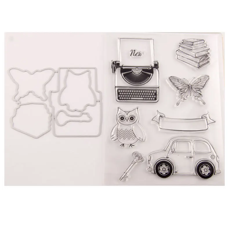 

KLJUYP Cars Transparent Clear Silicone Stamp Cutting Dies Set for DIY scrapbooking/photo album Decorative