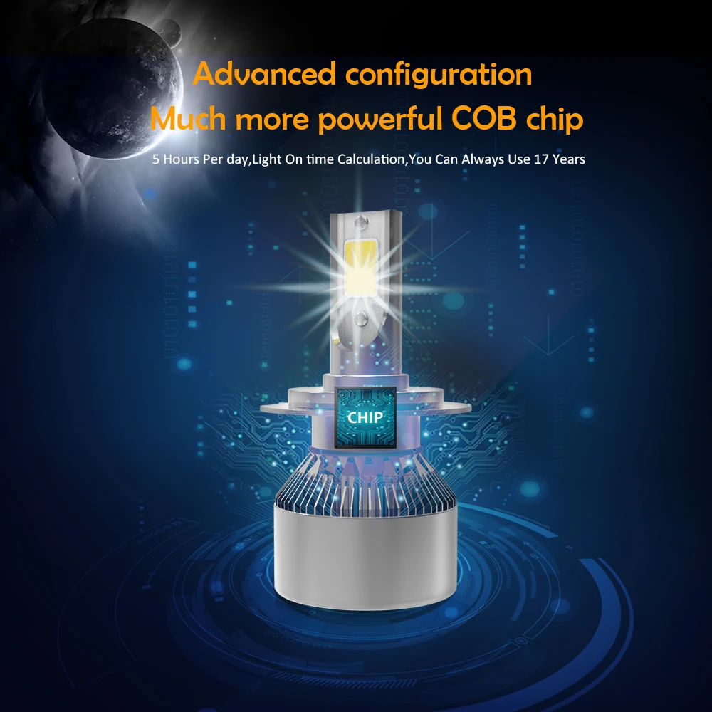 2 шт./лот C6 светодиодная Автомобильная фара H7 led H4 Лампа H1 H11 HB3 9005 HB4 9006 72 Вт 4000lm 8000lm