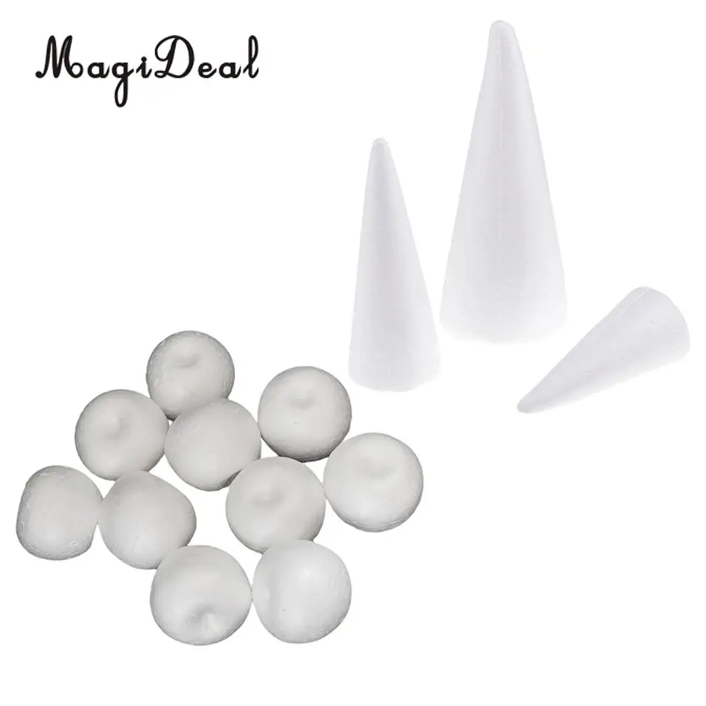 MagiDeal 13Pcs Cone  Styrofoam Foam For Handmade DIY Hand Crafts Xmas for kids Modelling projects handmade Christmas Tree 