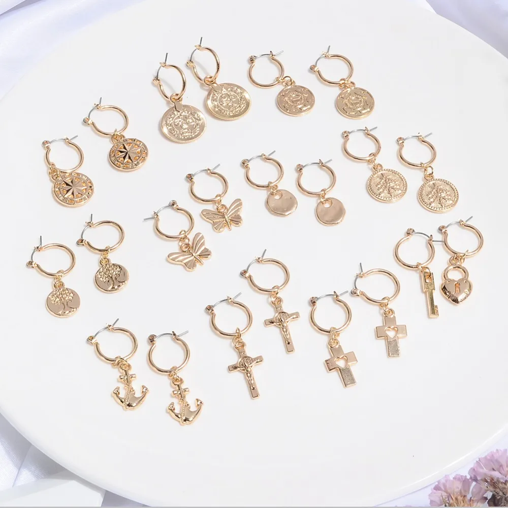 

Artilady Tiny Hoop Earrings for Women Gold Cartilage Hoop Earrings jewelry Endless Heart Shell Earrings gift Drop shipping