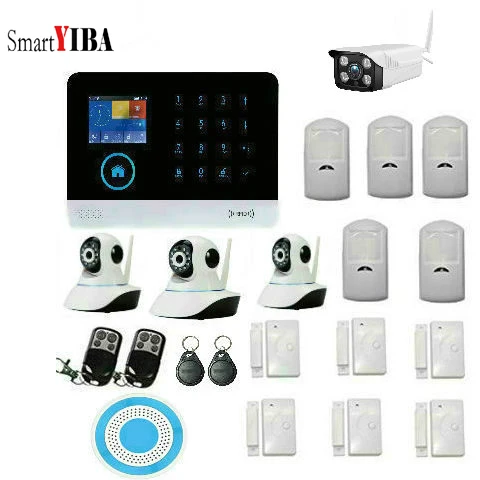 SmartYIBA Smart Wireless Shop Home Alarmsysteem WIFI/GSM intranet Security Alarm System With Wireless Blue Indoor Siren