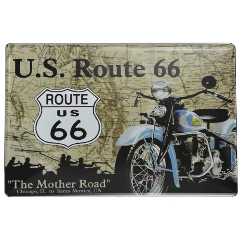 B 30X20 см ретро металл США Route 66 Олово пластинки со знаками для бар паб кафе знак Настенный декор музыка бляшек Тинтин Pin Up доска Винтаж H5 - Цвет: B