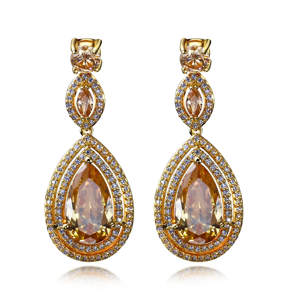 Latest Jewelry Women Luxury Big Drop Earrings High Quality AAA Cubic ...