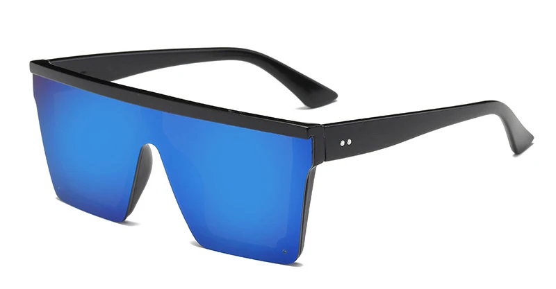 HBK, квадратные роскошные солнцезащитные очки, фирменный дизайн, для девушек, негабаритный, пилот, солнцезащитные очки для женщин, большое зеркало в рамке, солнцезащитные очки для женщин - Цвет линз: c3 blue