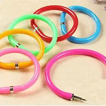10 шт/партия гибкие шариковые ручки милый мягкий пластиковый жесткий браслет Circlet шариковые ручки школьные офисные принадлежности
