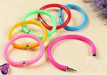 

2016 10 Pcs/lot Flexible Ball Pens Cute Soft Plastic Bangle Bracelet Wristlet Circlet Ballpoint Pens School Office Supplies
