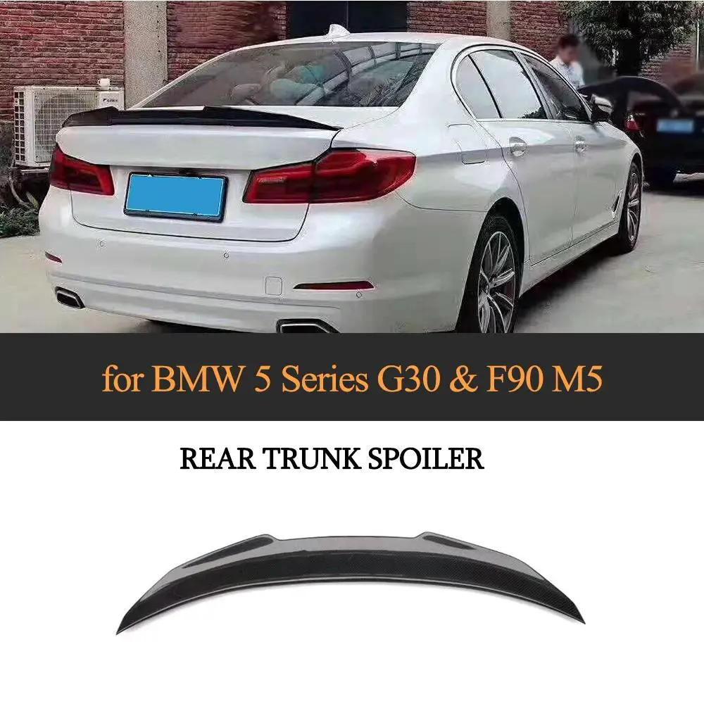 

For G30 M5 Carbon Fiber Rear Trunk Boot Lip Spoiler Wing for G30 G38 F90 M5 2018 2019 PSM Style Car Sticker