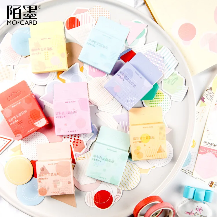 

46 Pcs/pack Fresh Color Decorative Scrapbooking Sticker Diy Photo Album Decor Diary Album Stick Label