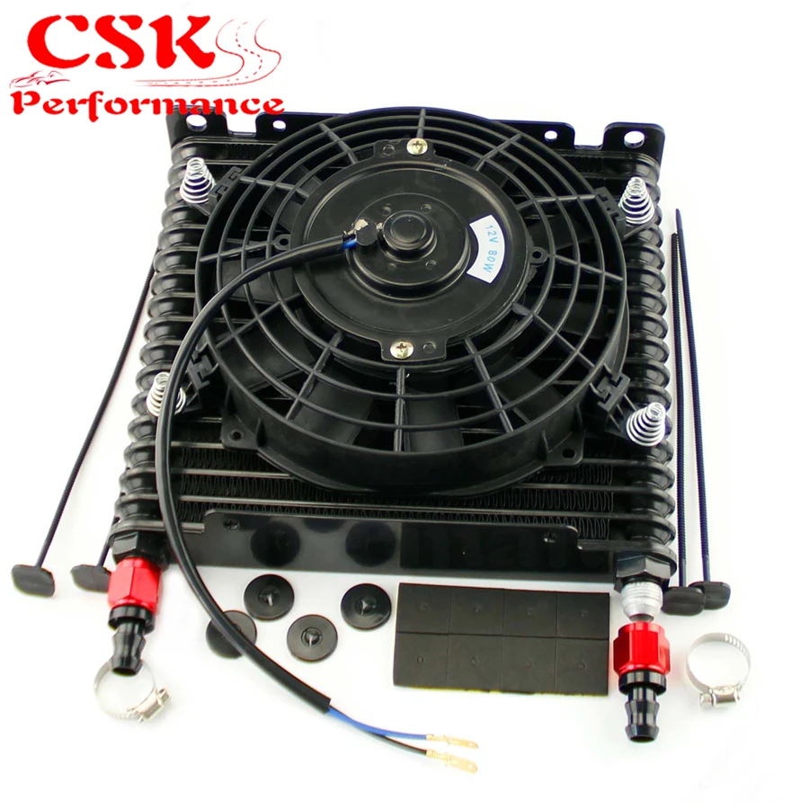 8 AN 32MM 17 ROW ENGINE RACING ALUMINUM OIL COOLER w/fitting+7