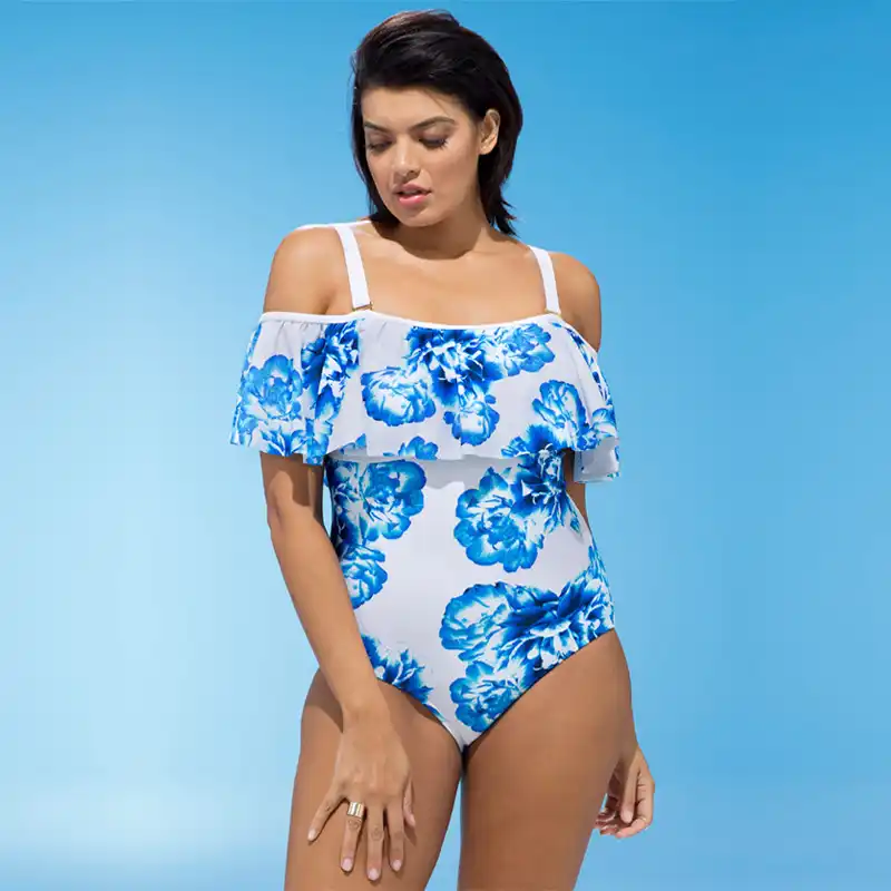 flounce one piece swimsuit plus size