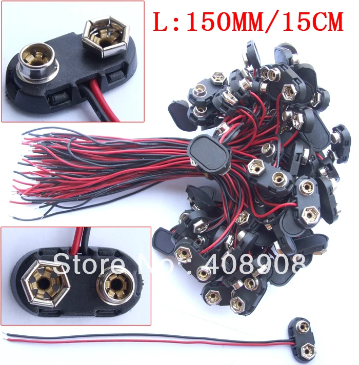 DC 9V Batteries Button SNAP BATTERY CLIP Solderingin Connectors from