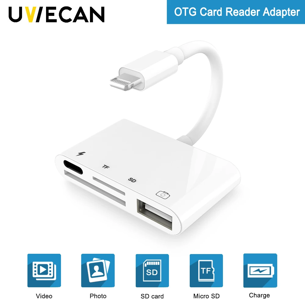 

4 in 1 SD TF Card Camera Connection Kits for Lightning to USB Camera Reader adapter OTG Cable for iphone X 8 8pls 7 for ipad Air