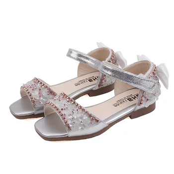 

2019 summer new children's sandals breathable girls princess shoes student sequin dance party sandals
