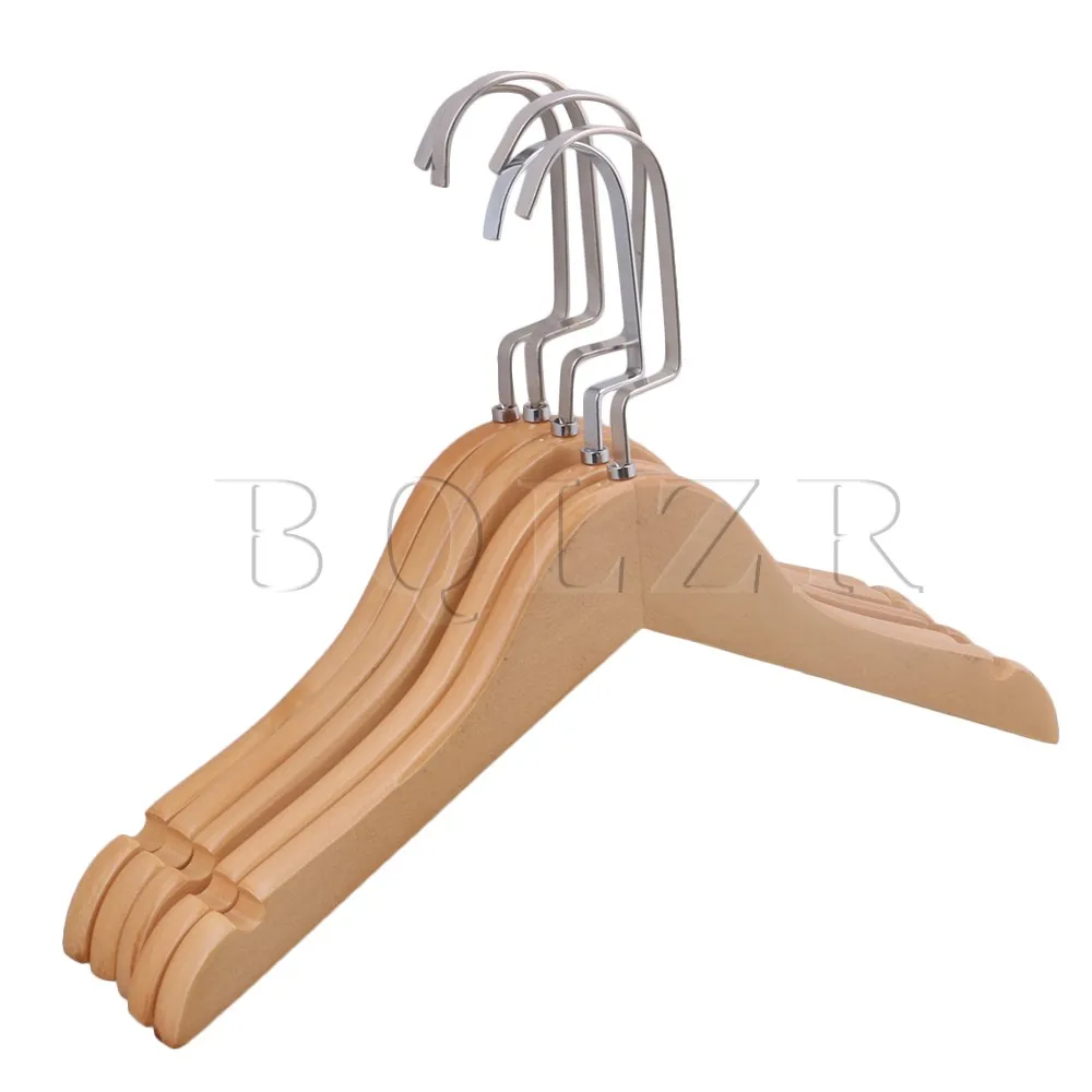 5PCS Natural Wood Dress Hangers Shirt Hangers with Flat Hook 32x21x1cm
