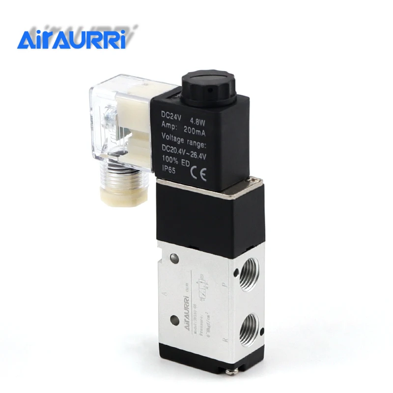 3V210-08 3 Way Port 2 Position 12V 24V 220V Pneumatic Air Solenoid Valve Electric Control Gas Magnetic Valve