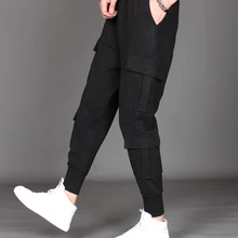 Новая мужская одежда стилист волос GD Мода личности свободного покроя с большим количеством карманов шерстяные шаровары комбинезоны большого размера Костюмы