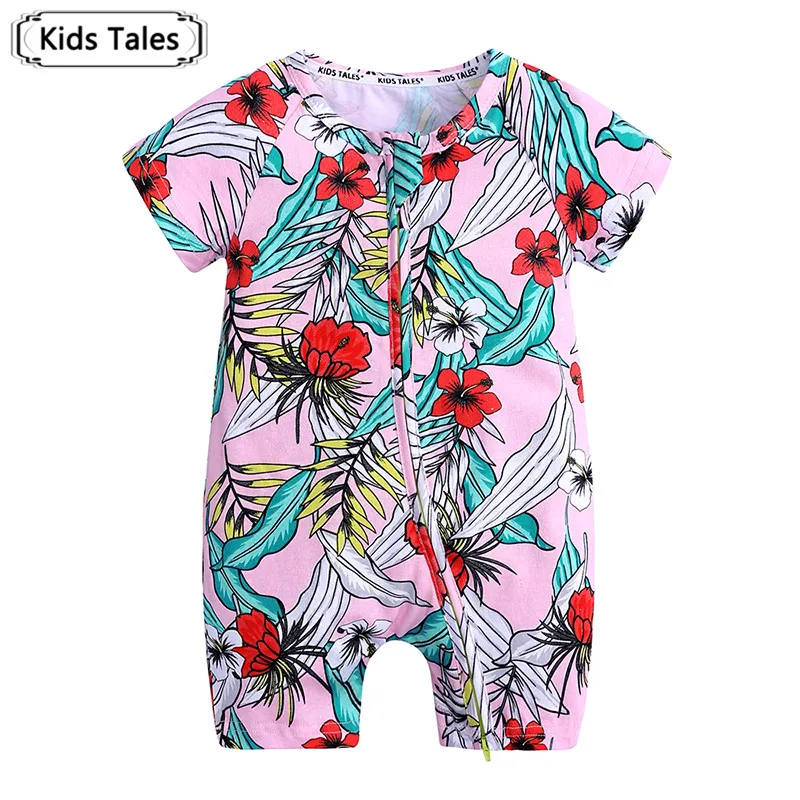

SR414 Newborn baby clothes Cotton Short Sleeve Summer Baby Rompers Soft Infant Clothing toddler baby girl Floral print jumpsuit