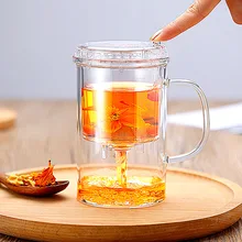 450 мл чашки с зигзагообразной лентой с ручкой стеклянная капсула с ключом фильтр простая чашка функция чашки