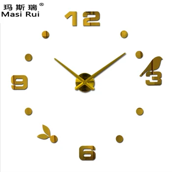 

2020 new large wall clocks horloge 3d diy acrylic mirror Stickers Home Decor clock watch Living Room Quartz Needle free shipping