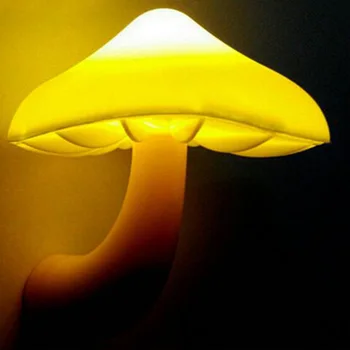 

New Light-controlled Sensor EU Plug LED Night Light Mushroom Wall Socket Lights Lamp for Bedroom Home Decoration