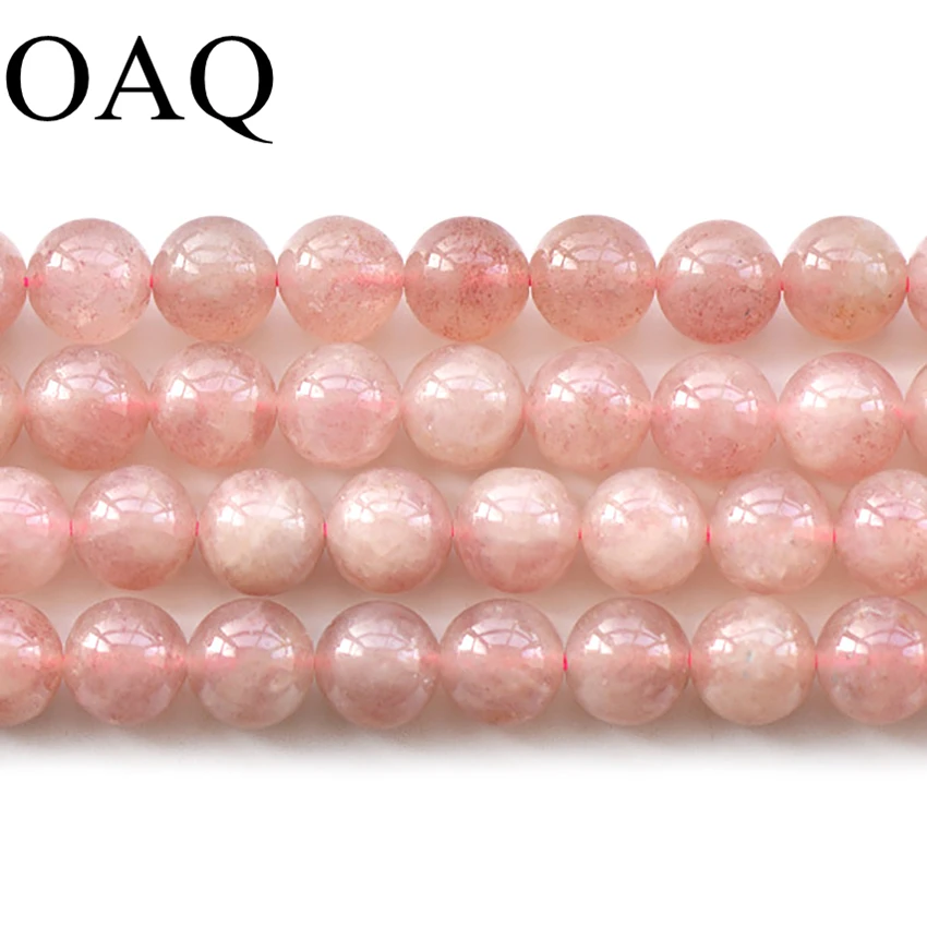 Strawberry Quartz 6 12mm Crystal Beads For Jewelry Making Round Loose Beads For Necklaces