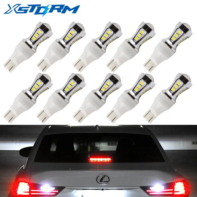 

10Pcs T15 Led Bulb Canbus OBC Error Free Interior Emitter 921 912 W16W Car lamp External Auto Light 18-SMD 3030 6000K White