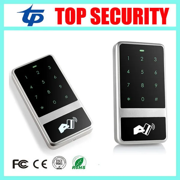 

5pcs a lot 13.56MHZ MF IC card door access control panel touch screen surface waterproof 8000 users access control card reader
