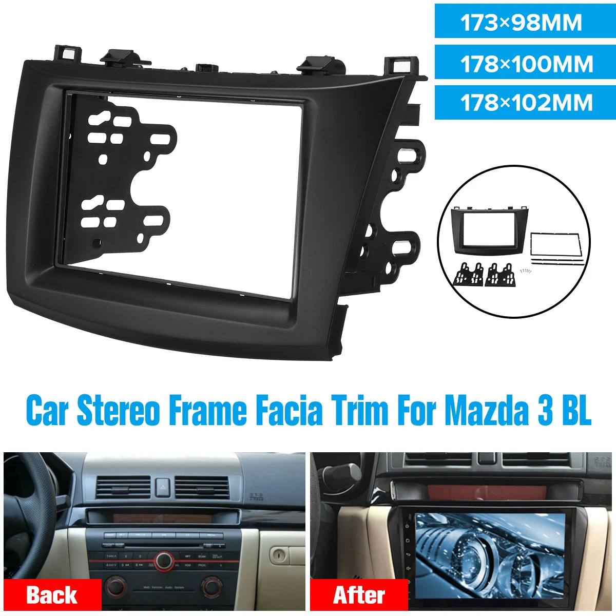 

2DIN Car Stereo Radio DVD CD Fascia Panel Panels Plate Trim Kit Frame for MAZDA 3 BL 2010 2011 2012 2013 Fascia Audio Fitting