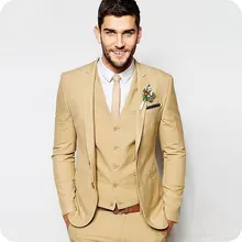 Tailored Classic Men Suit Champagne Beach Wedding Suits Groom Tuxedos Bridegroom Men Suits 3 Pieces (Jacket+Pant+Vest) Ternos Tailored Classic Men Suit Champagne Beach Wedding Suits Groom Tuxedos Bridegroom Men Suits 3 Pieces (Jacket+Pant+Vest) Ternos