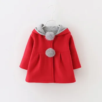 

Winter Autumn Spring Baby Girls Cute Coat Jacket Long Sleeve Rabbit Ear Hoodie Casual Outerwear Baby Infants Christmas Outwear