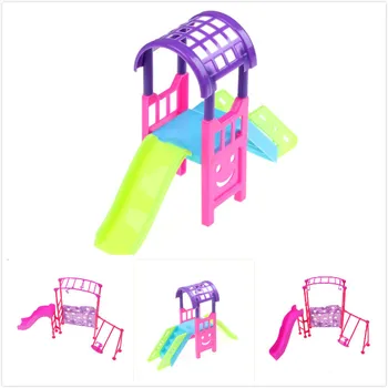 

Girl Play House Doll Amusement Park Slide Swing Accessories Doll