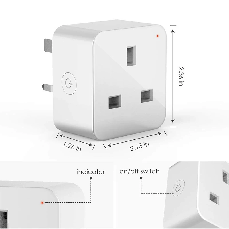 WiFi Smart Plug, Mini Outlet Smart Socket,Timing Function Control Your Devices from Anywhere, Works with Amazon Alexa and Google