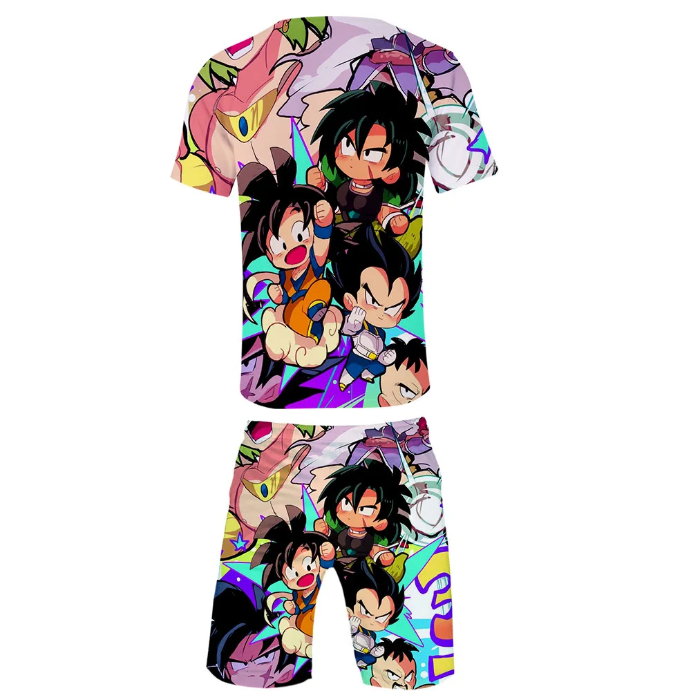 Аниме Dragon Ball Супер Broly мужской костюм футболка+ шорты комплект мужской студенческий модный костюм 3D принт студенческий дышащий костюм