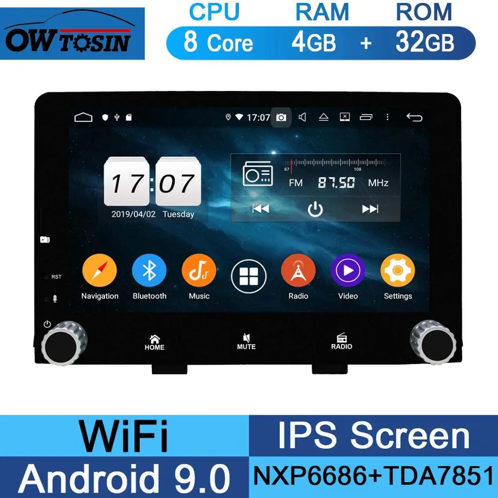" ips 8 ядерный 4G+ 64G Android 9,0 автомобильный dvd-плеер для KIA RIO радио gps Навигация стерео Мультимедиа попугай BT CarPlay - Цвет: 32G