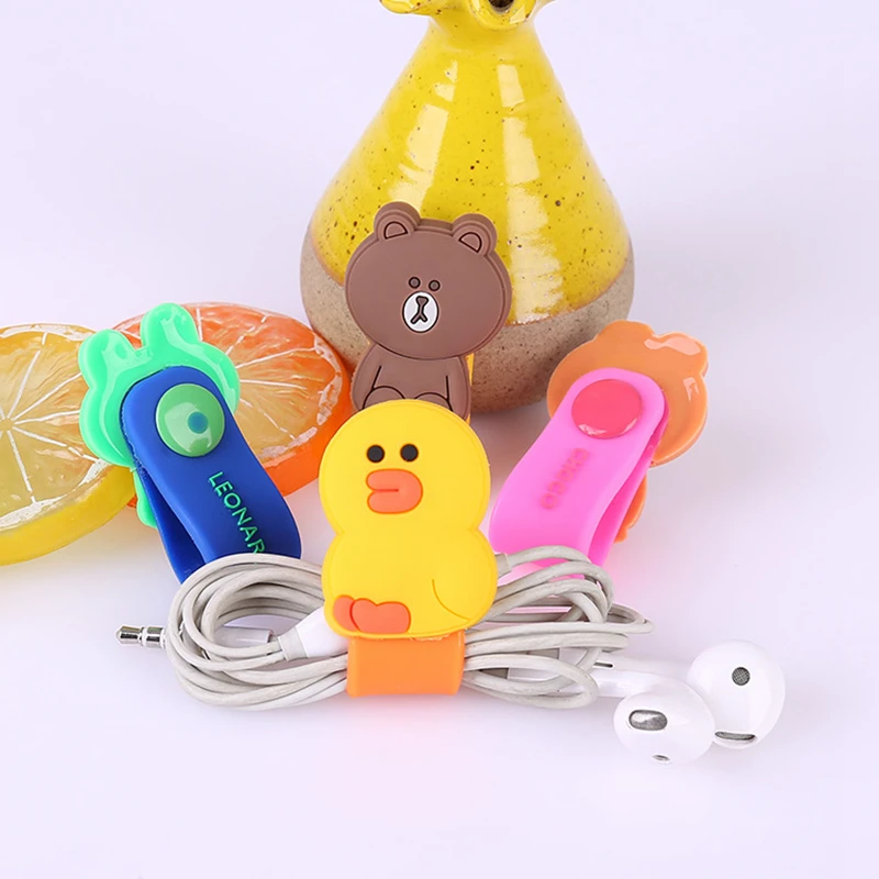 Cartoon Brown Bear Silica Gel Cable Winder Earphone Protector USB Unisex Phone Holder Accessory Organizers Travel Accessories Cartoon Brown Bear Silica Gel Cable Winder Earphone Protector USB Unisex Phone Holder Accessory Organizers Travel Accessories
