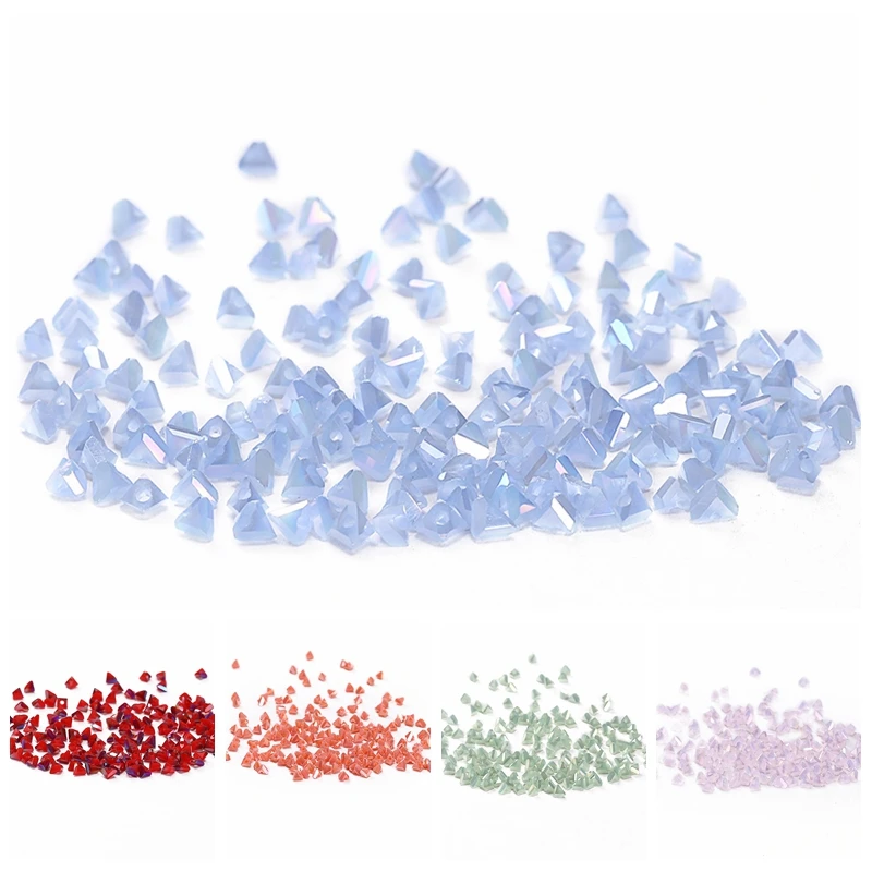 

Triangle Crystal Beads for Jewelry Making AB 60pcs 3mm Austria Crystal Triangle Loose Beads DIY Jewelry Crafts C-4