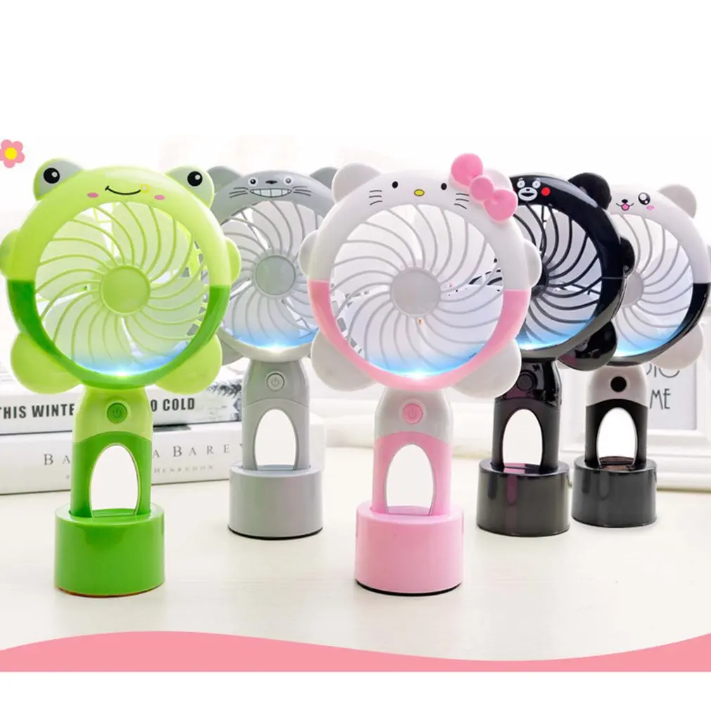 

Mini Cartoon Shape Three-speed Speed-adjustable Usb Fan Convenient Silent Energy-saving Handheld Charging Fan