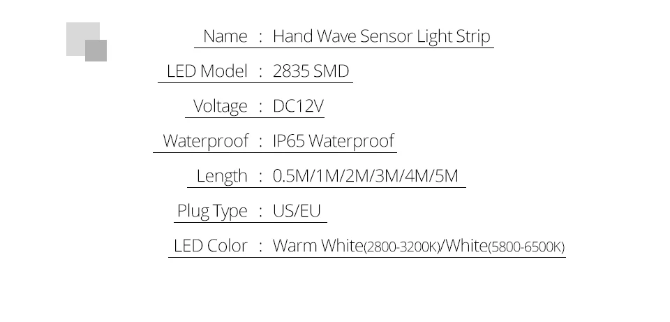 EeeToo Waterproof LED Flexible Strip Light 12V Hand Sweep Sensor Switch 1M 2M 3M 4M 5M SMD 2835 LED Strip Connector for Bedroom (3)