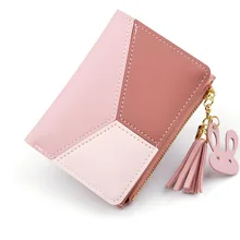 Новое поступление, кошелек, короткие женские кошельки, на молнии, кошелек, пэчворк, модные, со вставками, кошельки, Трендовое портмоне, держатель для карт из искусственной кожи