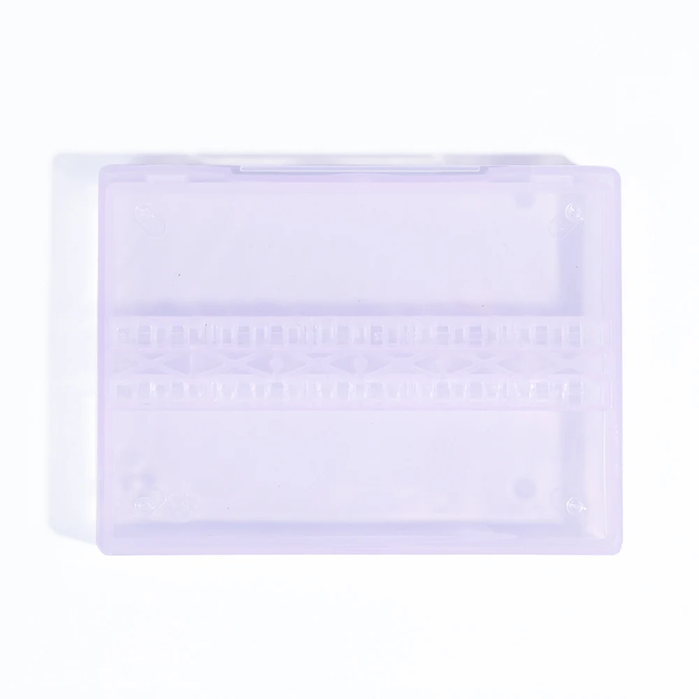1 шт. прозрачный пластиковый ящик для хранения сверл для ногтей стенд дисплей 14 слотов чехол-органайзер контейнер профессиональные инструменты для маникюра BE700 - Цвет: Purple
